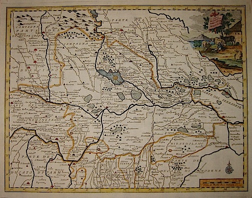 Albrizzi Giambattista (1698-1777) Carta geografica del Ducato di Mantova 1750 Venezia
